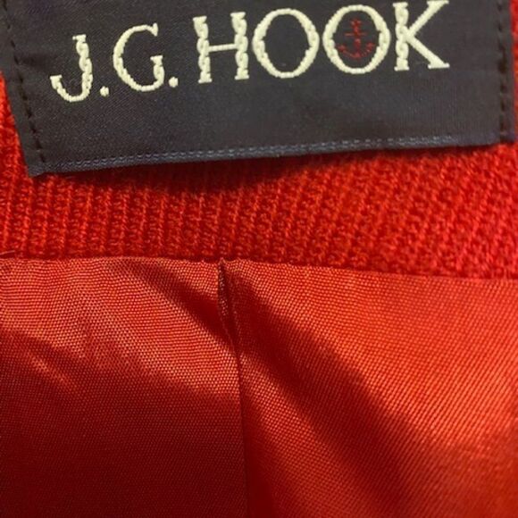 J. G. Hook Vintage Red Double-breasted Wool blazer,  size 10 - Picture 3 of 4